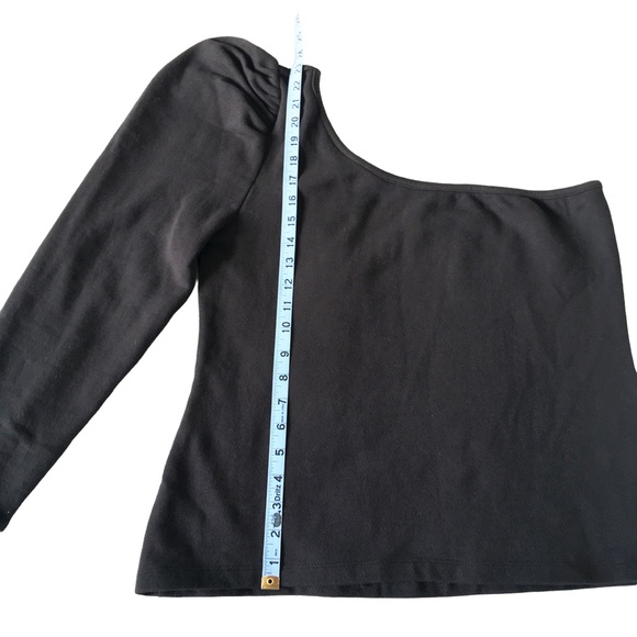 Anthropologie Bishop + Young One Shoulder Sweatshirt Black Large - Picture 8 of 12